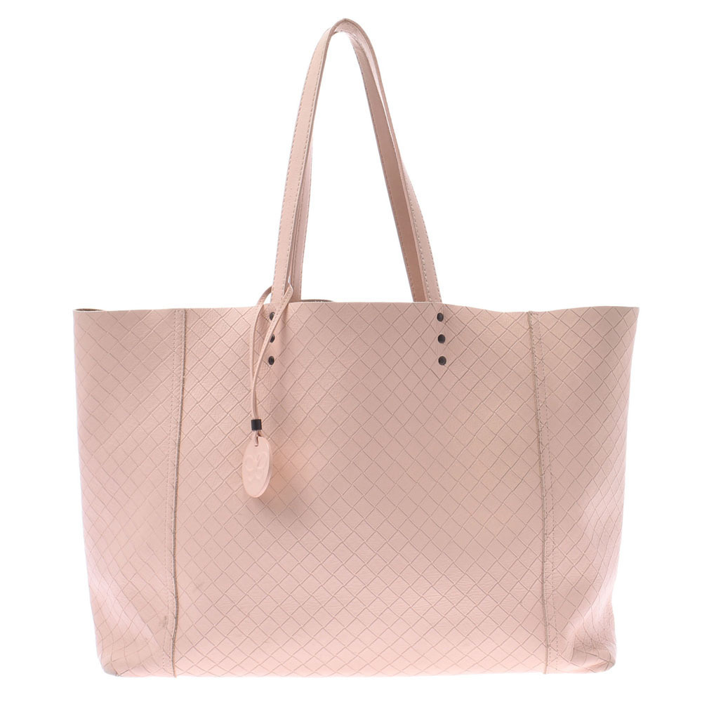 BOTTEGA VENETA Intreccio Pink Calfskin Tote Bag